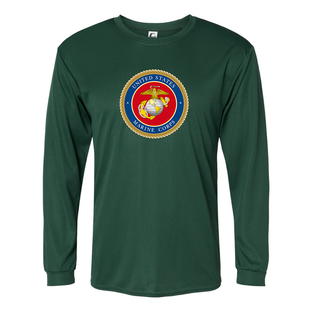 Men's  USMC Emblem Performance Long Sleeve T-Shirt