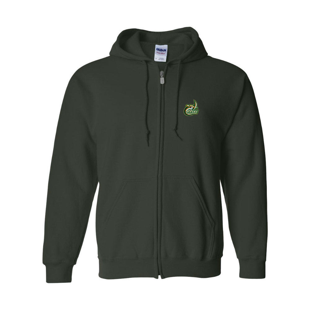 Men's Charlotte 49ers Gildan  Heavy Blend Full Zip Hooded Sweatshirt