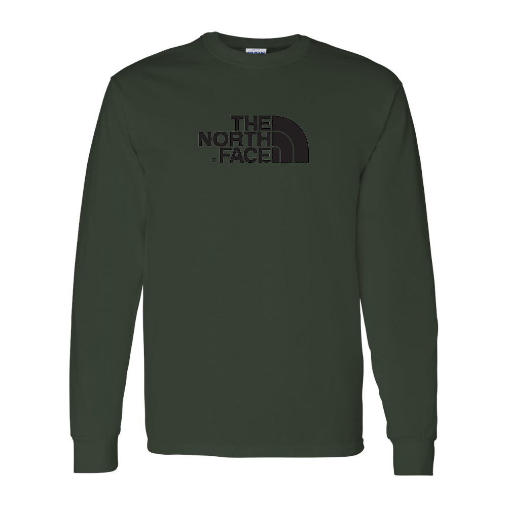 Men's  The North Face Black Gildan Heavy Cotton Long Sleeve T-Shirt
