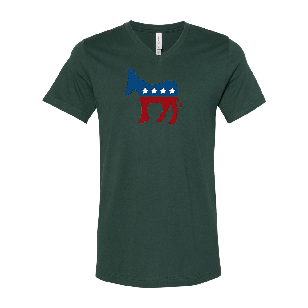 Democrat Election Symbol BELLA  CANVAS - Jersey V-Neck T-Shirt