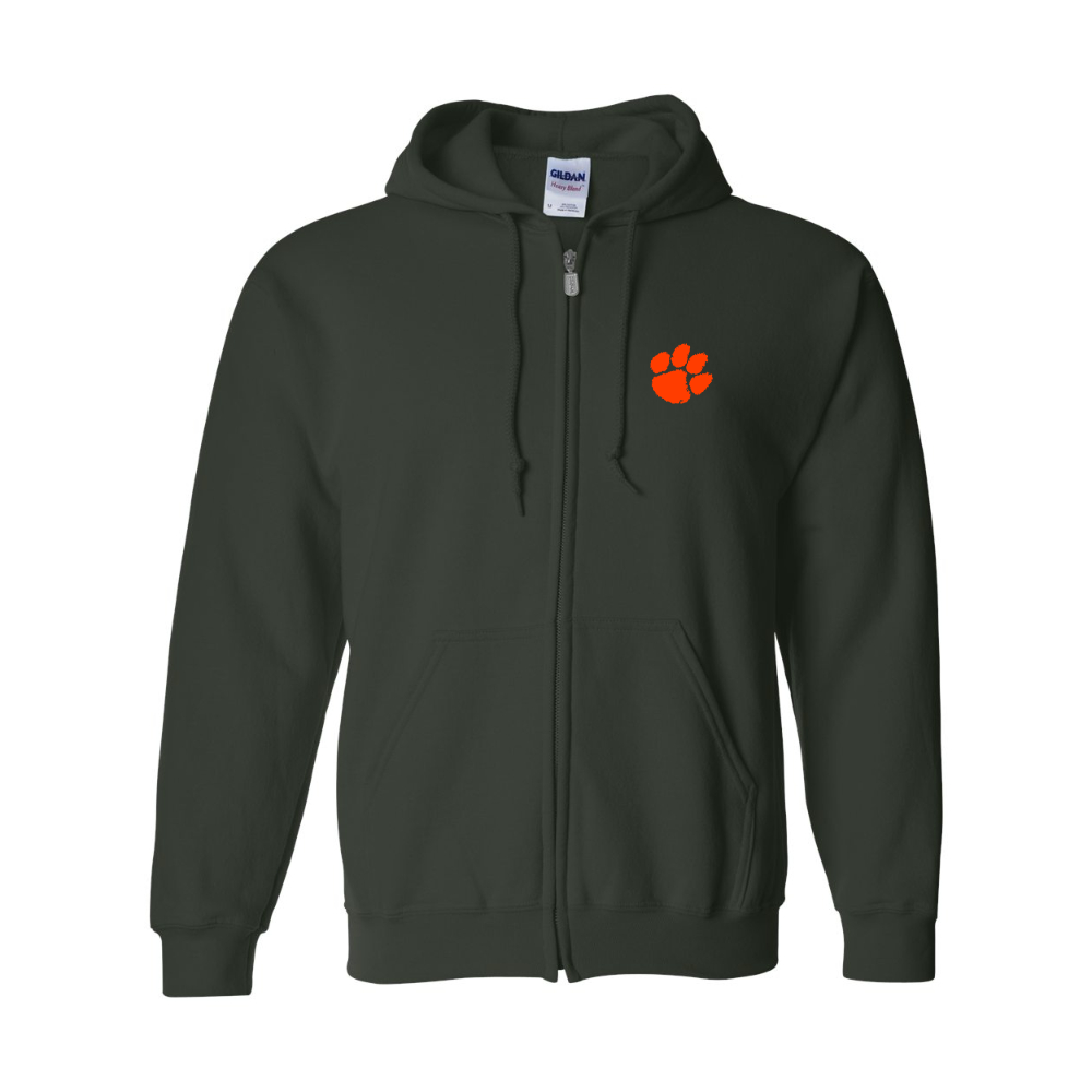Men's  Clemson Tigers Gildan  Heavy Blend Full Zip Hooded Sweatshirt
