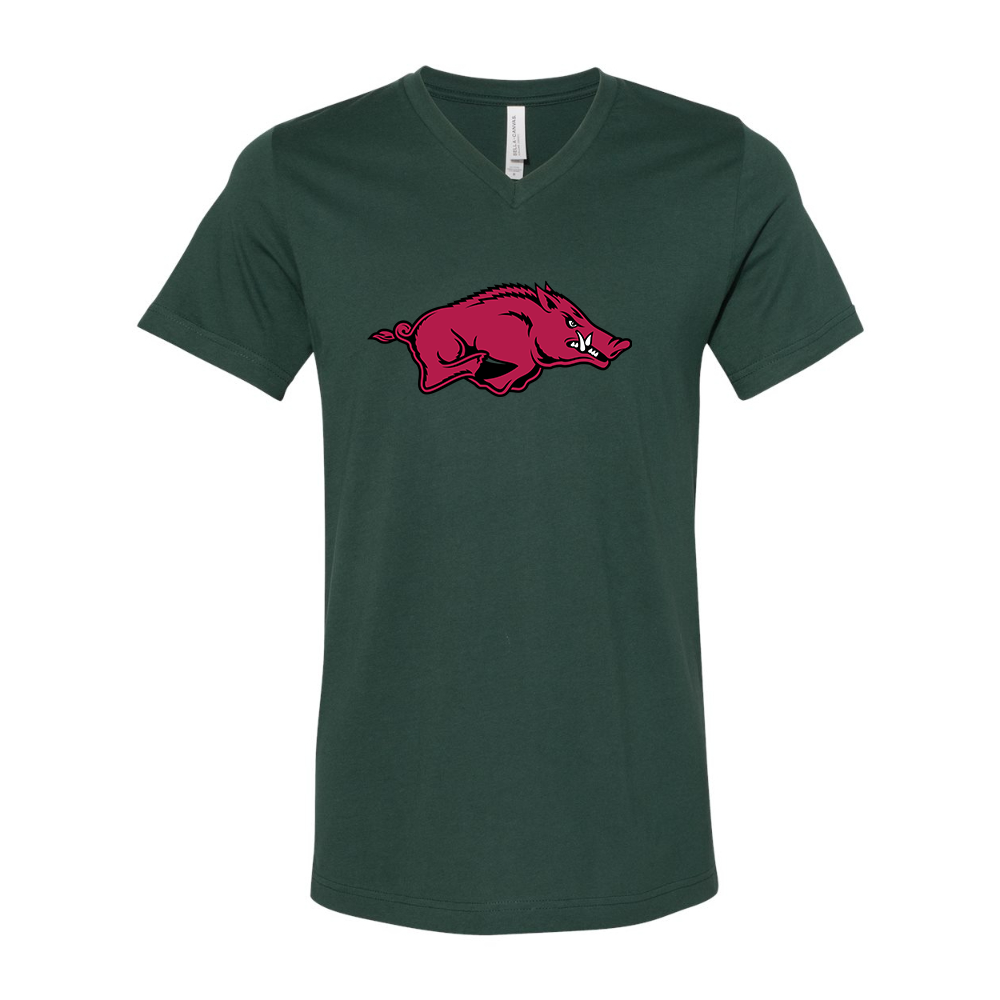 Arkansas Razorbacks  BELLA  CANVAS - Jersey V-Neck T-Shirt