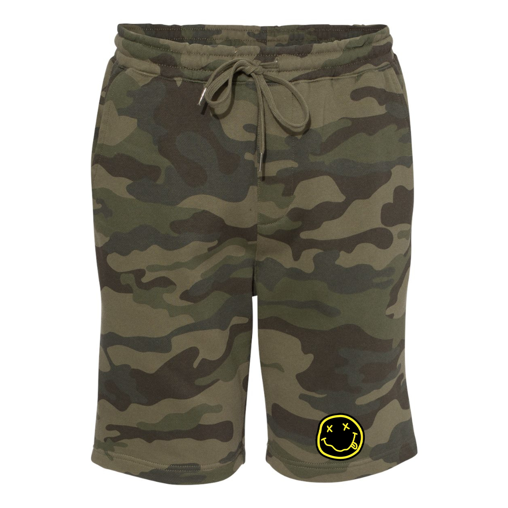 Men's Nirvana Yellow and Black Face Independent Trading Co Midweight Fleece Shorts