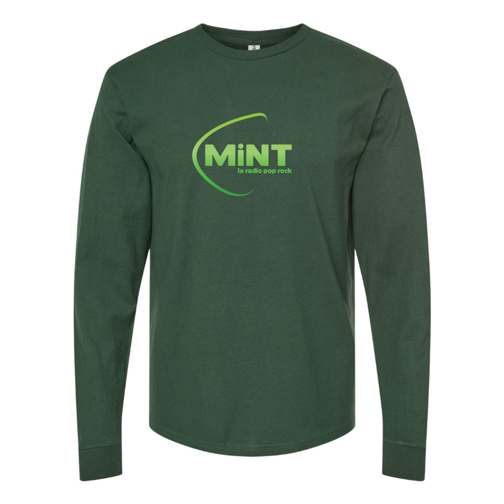 Men's Mint Radio Logo Cotton Long Sleeve T-Shirt