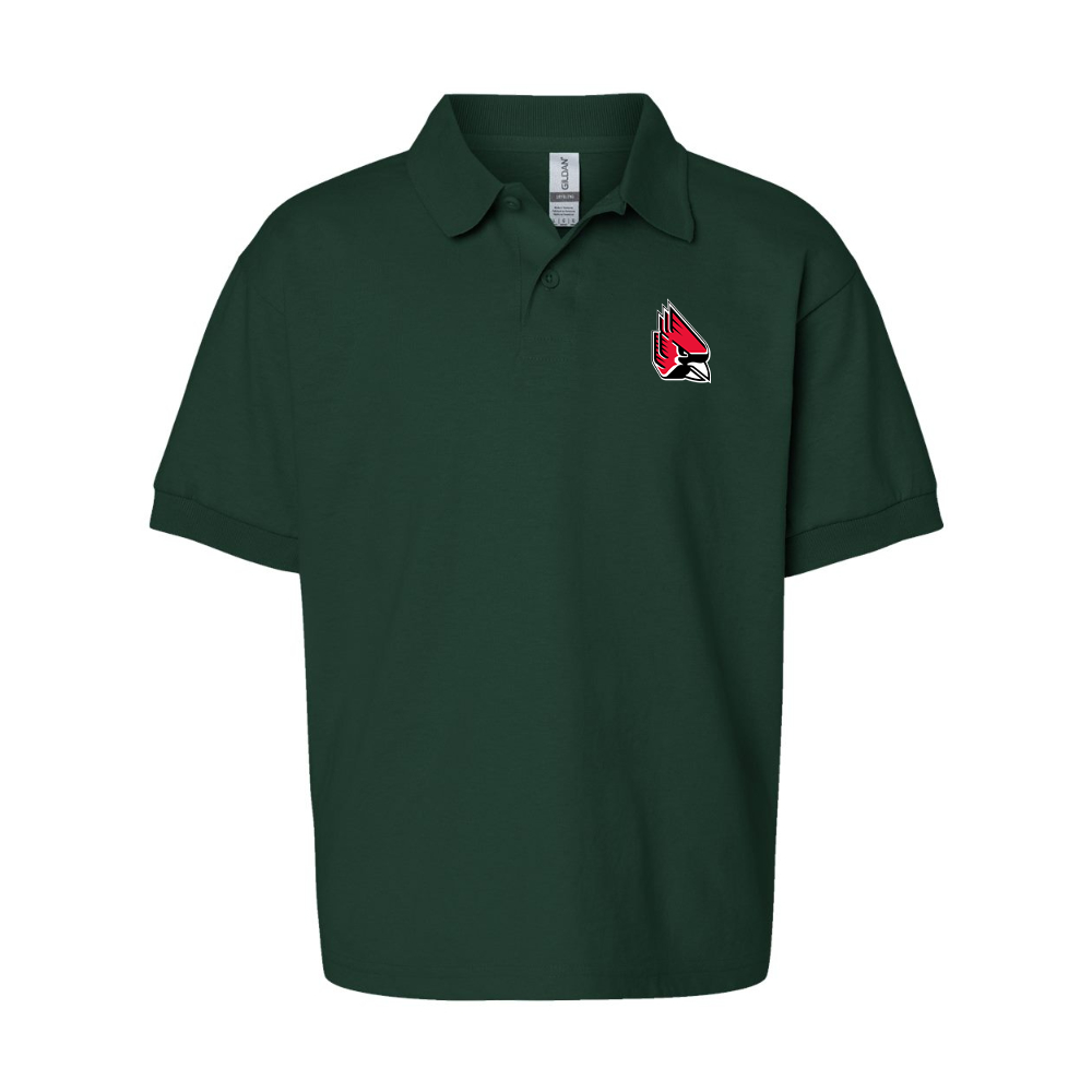 Youth  Ball State Cardinals Gildan Dry Blend Jersey Polo