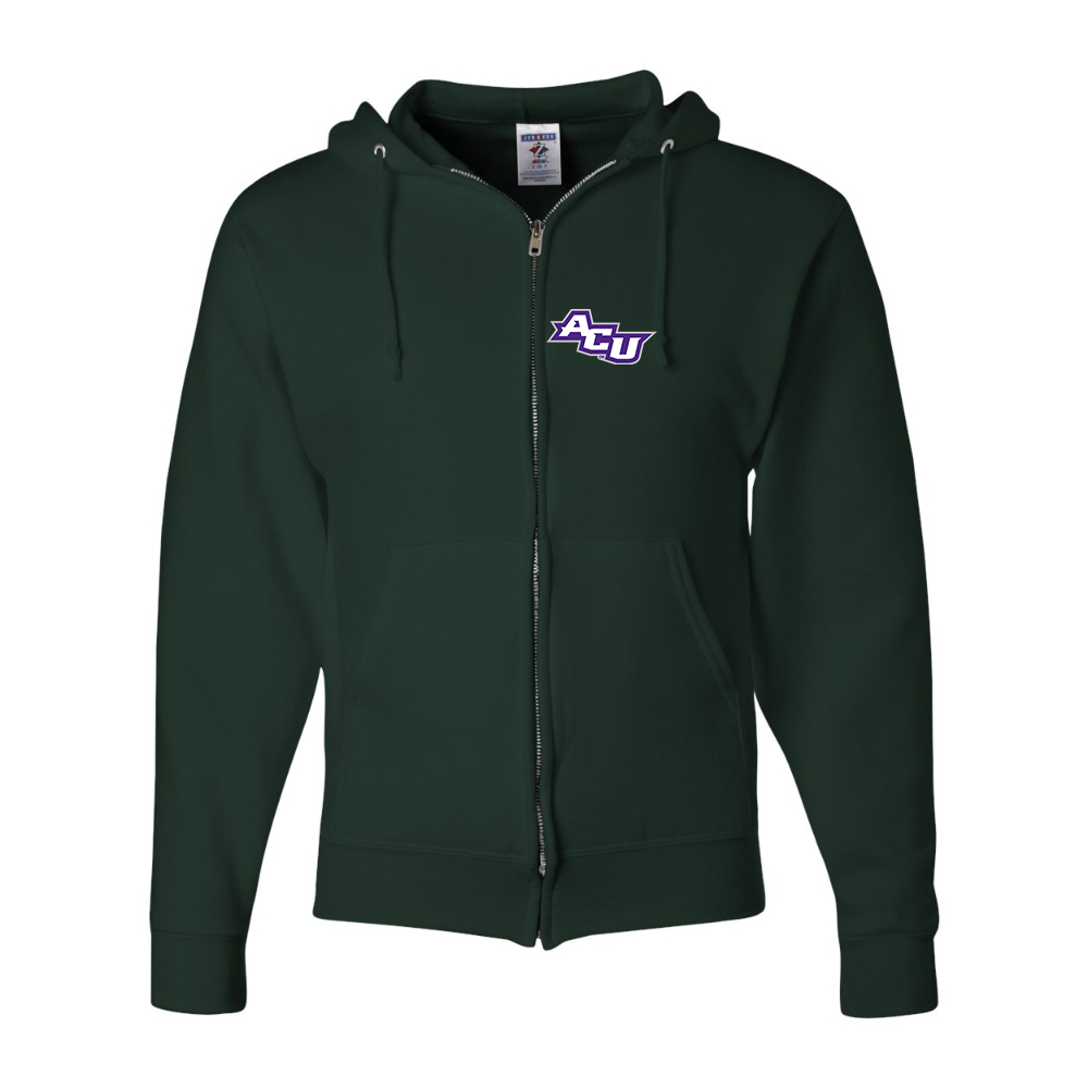 Men's Abilene Christian Wildcats  JERZEES NuBlend Full-Zip Hooded Sweatshirt