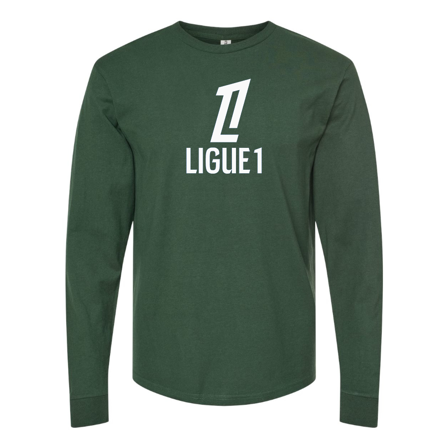 Men's Ligue 1 Logo Cotton Long Sleeve T-Shirt