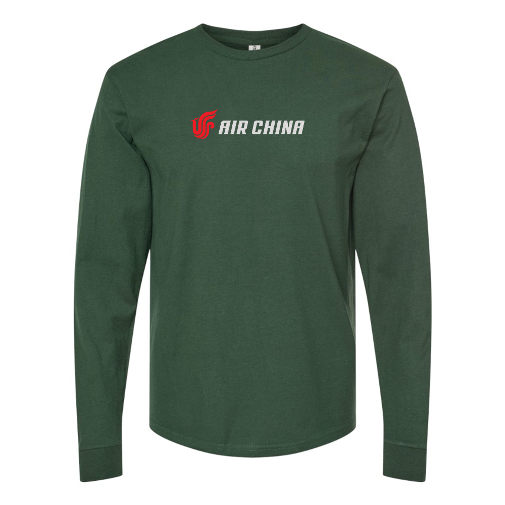 Men's  Air China  Cotton Long Sleeve T-Shirt