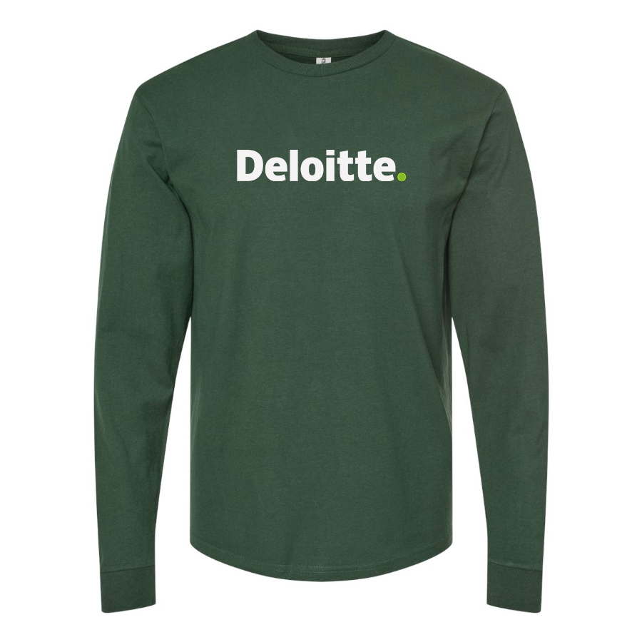 Men's Deloitte Logo Cotton Long Sleeve T-Shirt