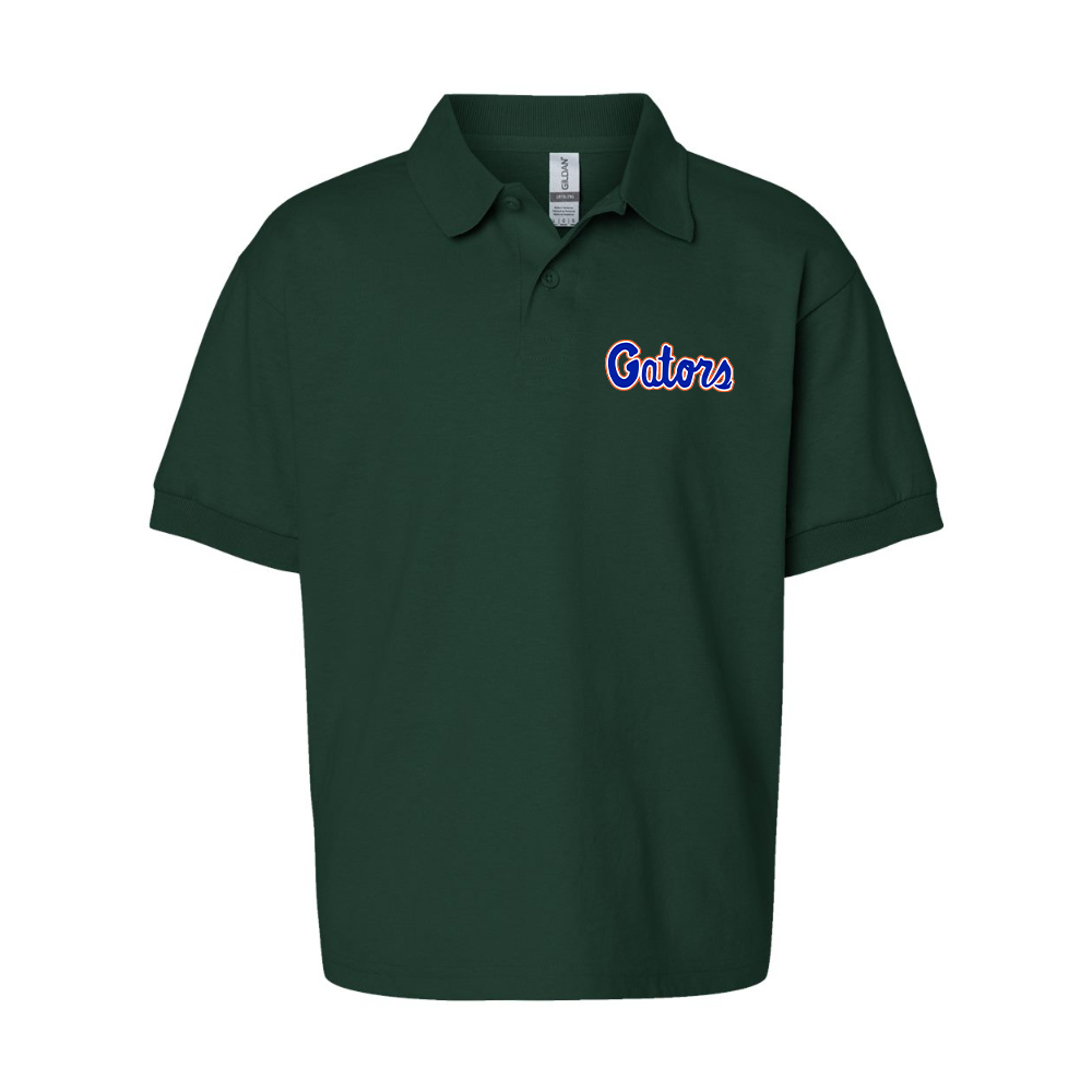 Youth  Florida Gators Script   Gildan Dry Blend Jersey Polo