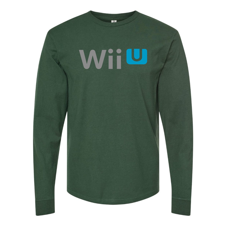 Men's Wii-U Logo Cotton Long Sleeve T-Shirt