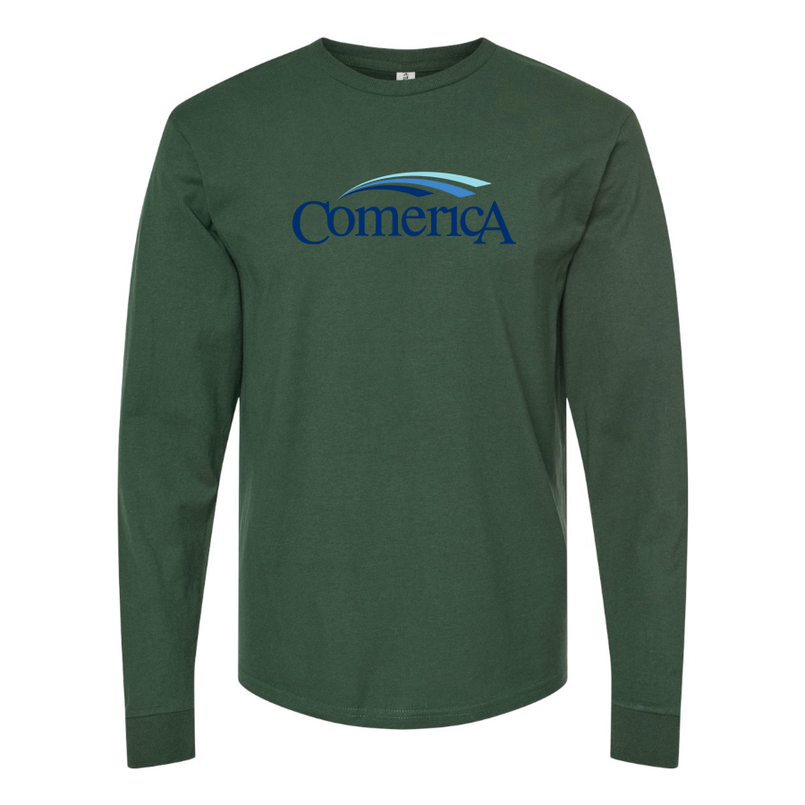 Men's Comerica Logo Cotton Long Sleeve T-Shirt