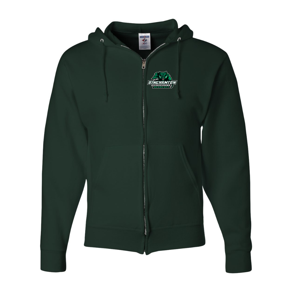 Men's Binghamton Bearcats  JERZEES NuBlend Full-Zip Hooded Sweatshirt