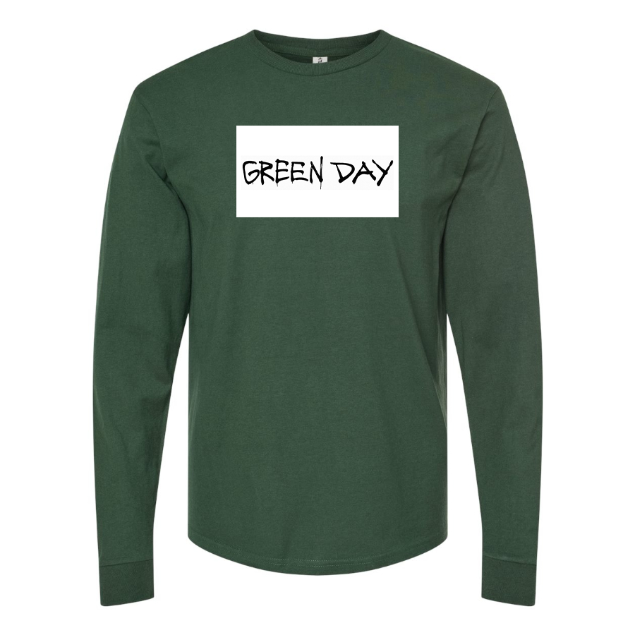 Men's Green Day Logo Cotton Long Sleeve T-Shirt