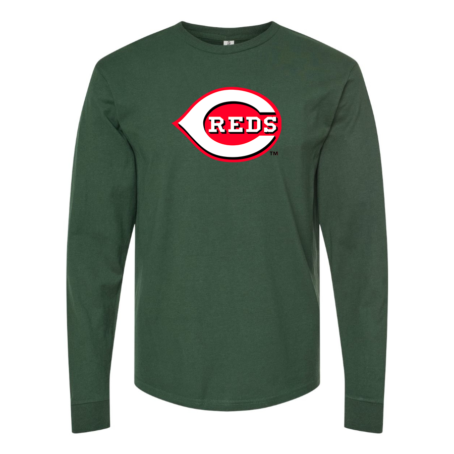 Men's Cincinnati Reds Logo Cotton Long Sleeve T-Shirt