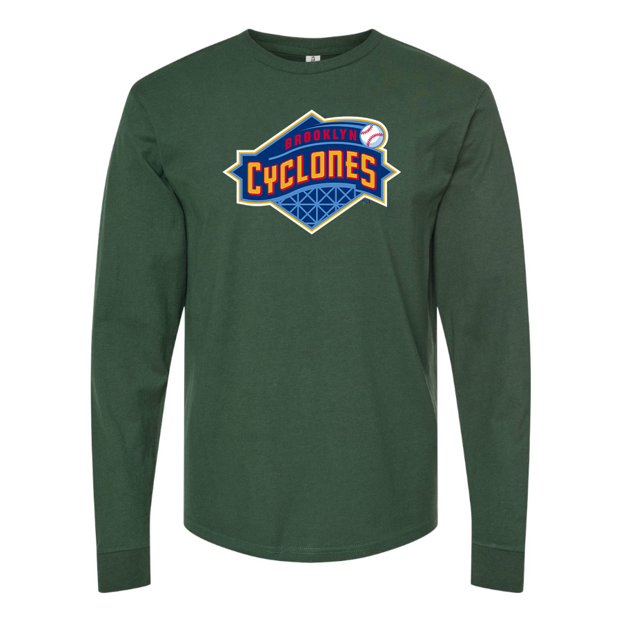Men's Brooklyn Cyclones Logo Cotton Long Sleeve T-Shirt