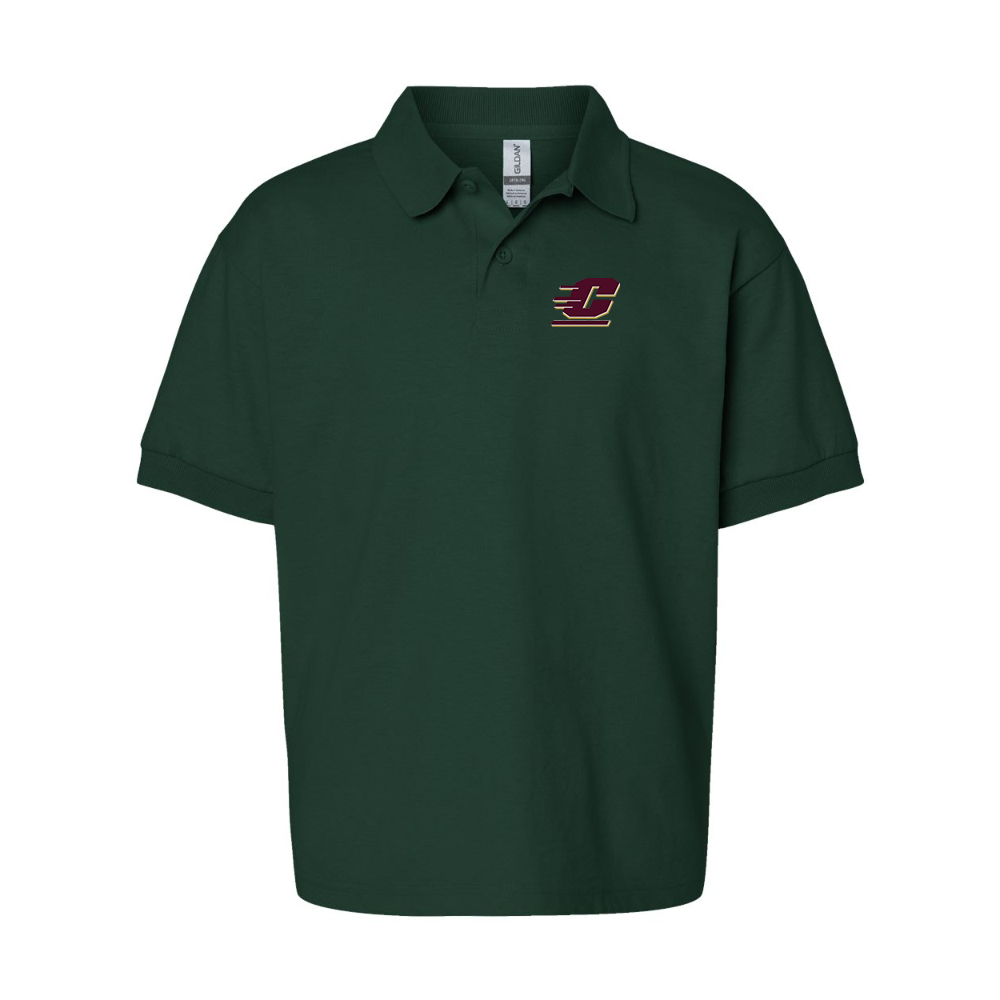 Youth Central Michigan Chippewas Gildan Dry Blend Jersey Polo