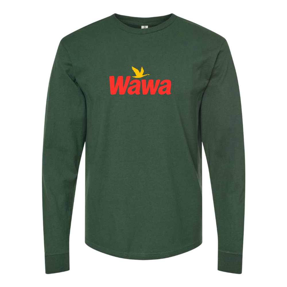 Men's Wawa Gas Station Logo Cotton Long Sleeve T-Shirt