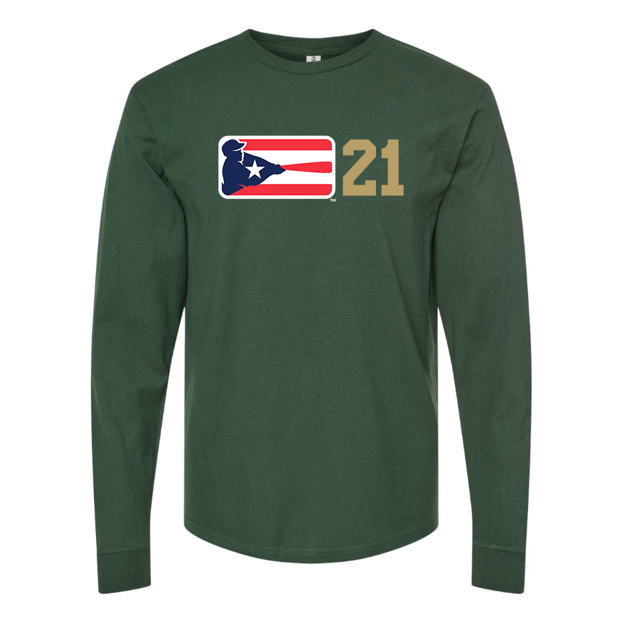 Men's  Liga de Beisbol Profesional Roberto Clemente Logo Cotton Long Sleeve T-Shirt