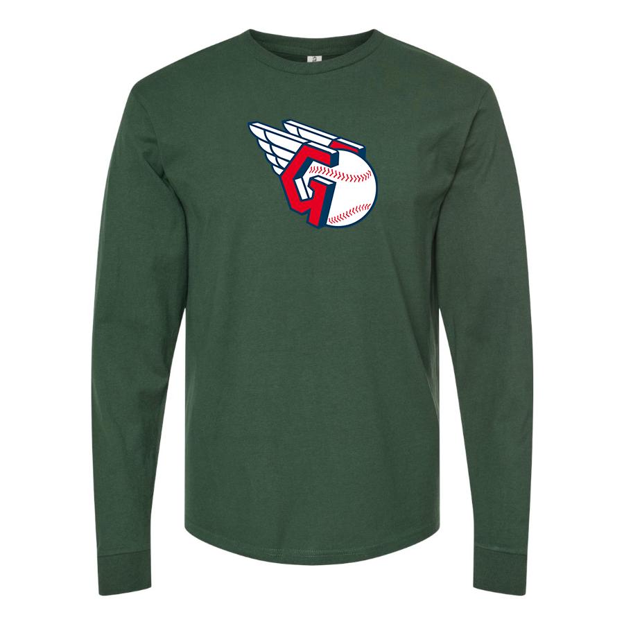 Men's Cleveland Guardians  Logo Cotton Long Sleeve T-Shirt