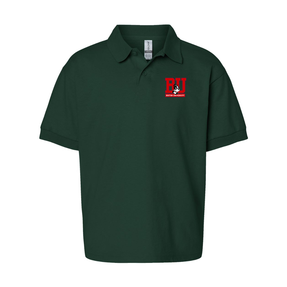Youth Boston University Terriers Gildan Dry Blend Jersey Polo