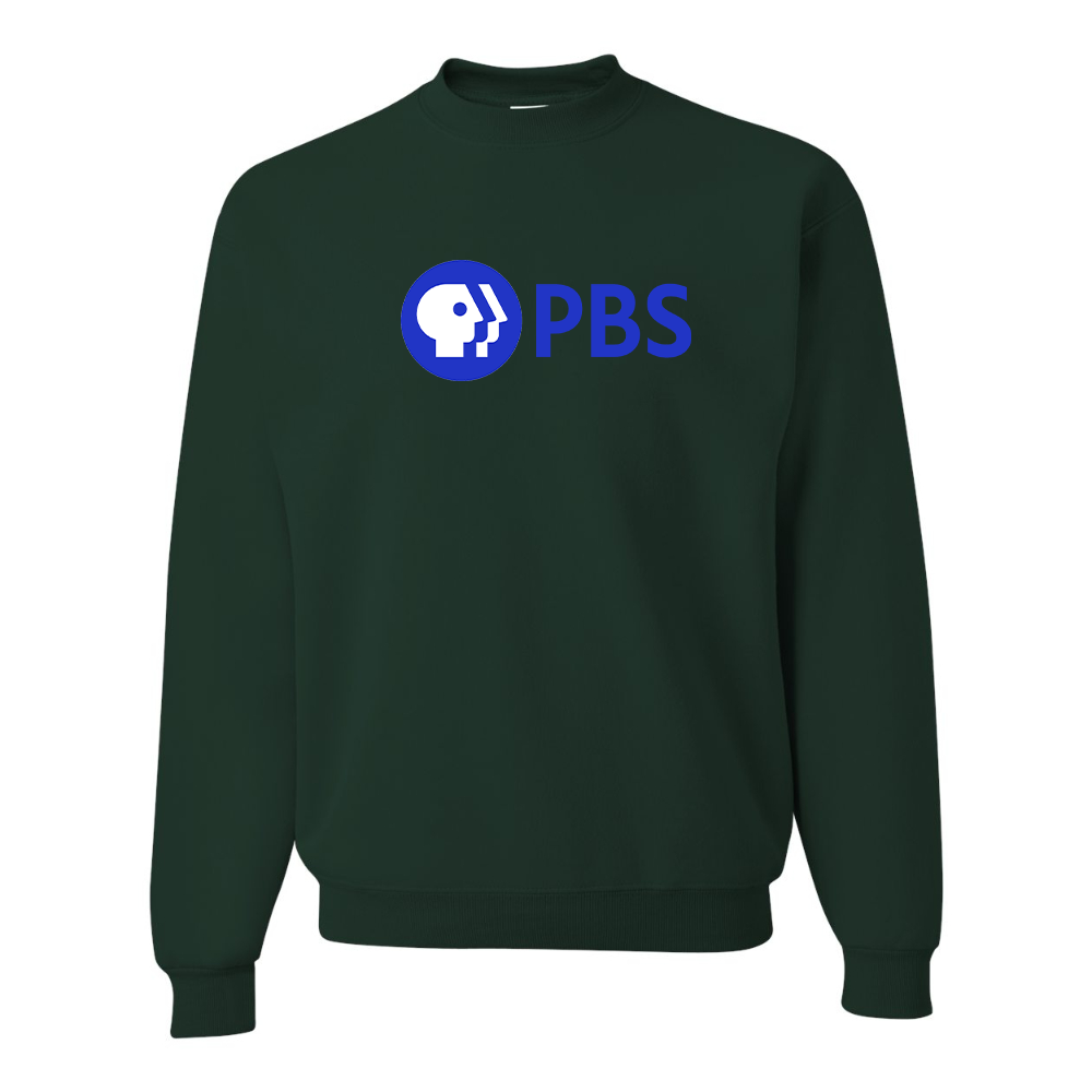 Men's  PBS Blue JERZEES NuBlend Crewneck Sweatshirt