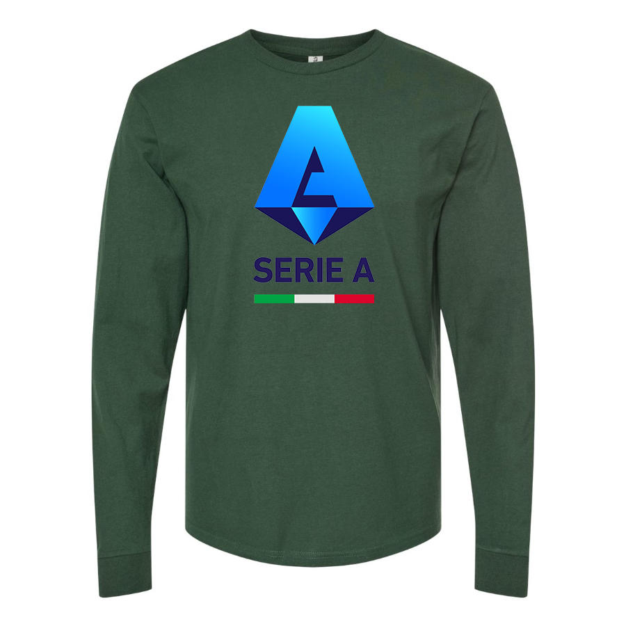 Men's Italian Serie A Logo Cotton Long Sleeve T-Shirt
