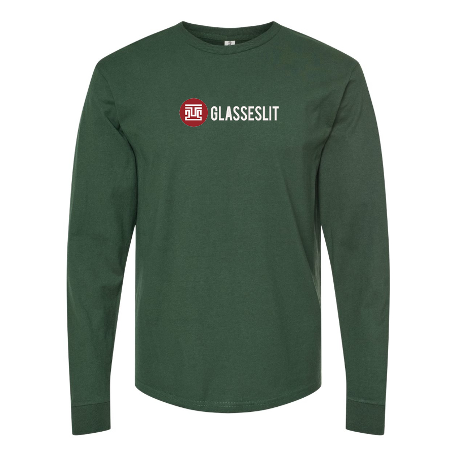 Men's Glasseslit Logo  Cotton Long Sleeve T-Shirt