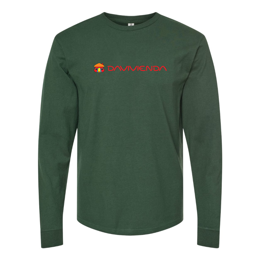 Men's Davivienda Logo Cotton Long Sleeve T-Shirt