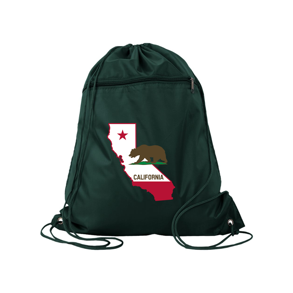 California Bear Map  Q-Tees - Polyester Cinchpack