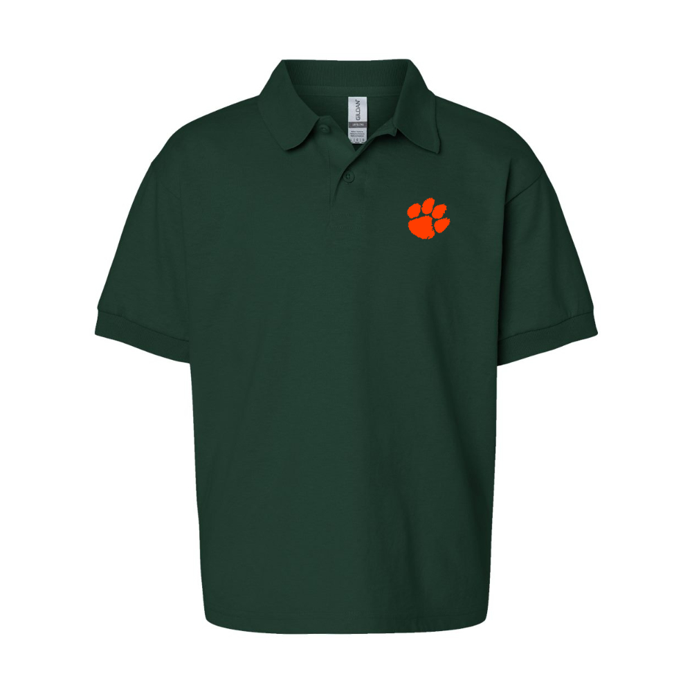 Youth Clemson Tigers Gildan Dry Blend Jersey Polo
