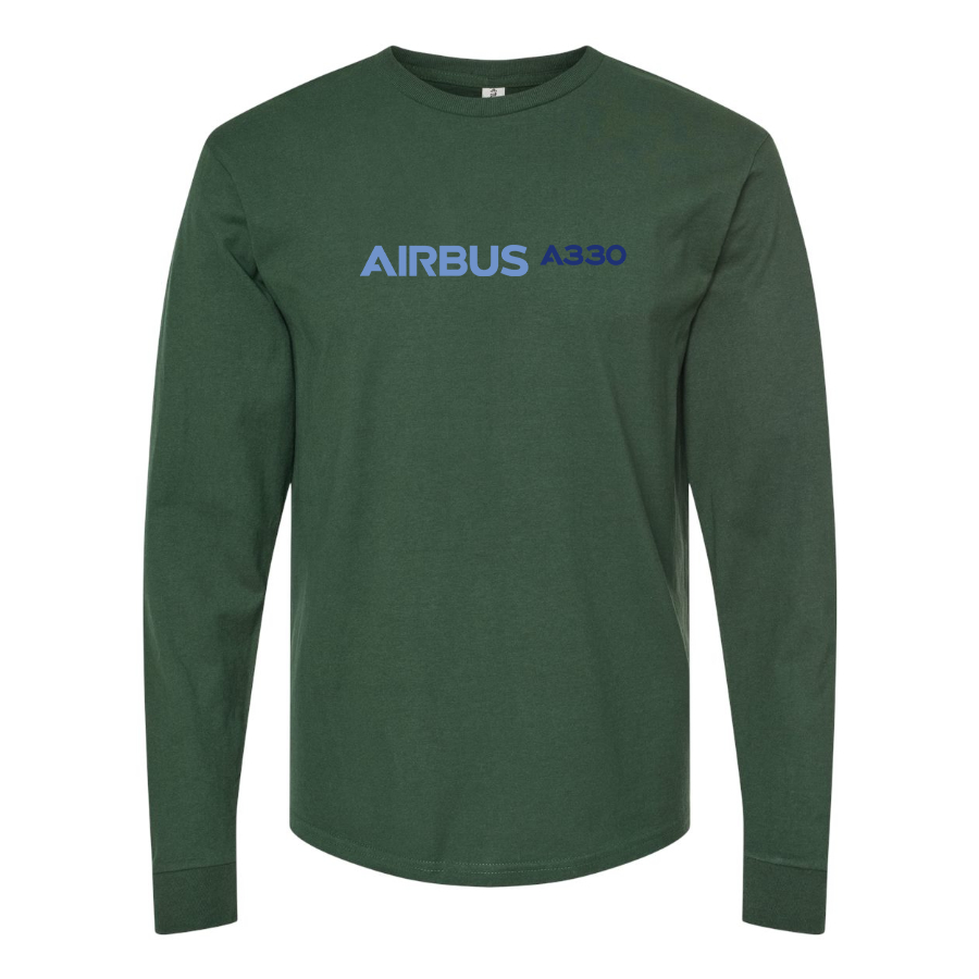 Men's  A330 Logo Cotton Long Sleeve T-Shirt