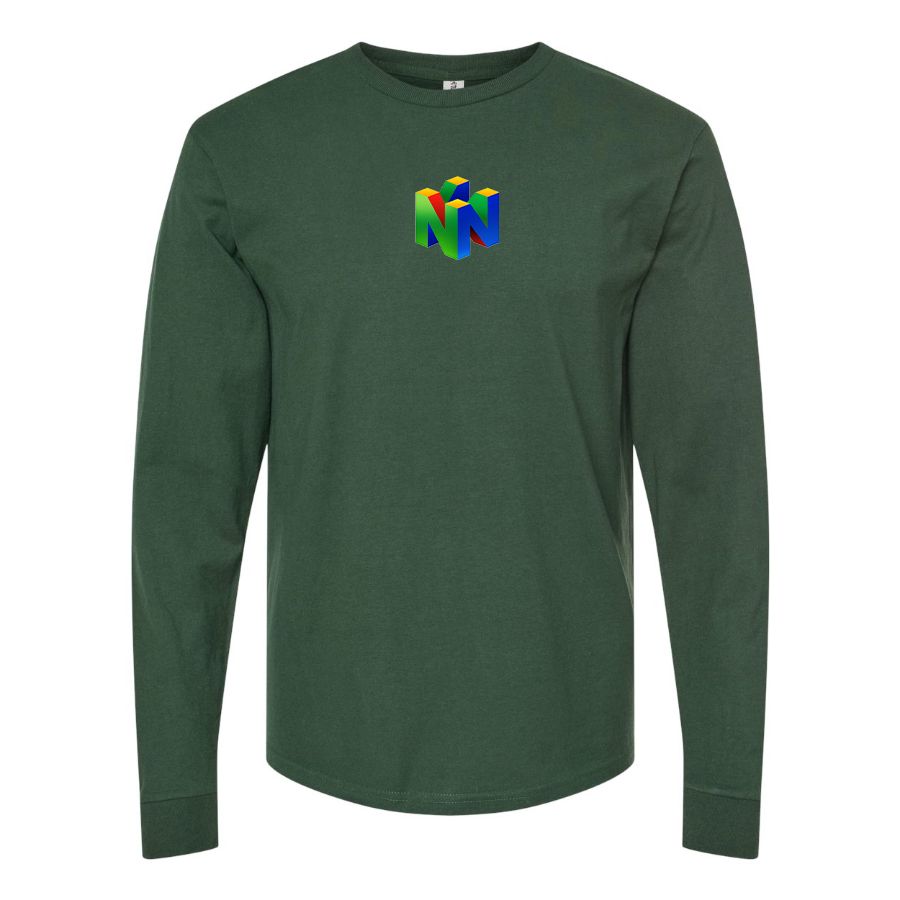 Men's   Nintendo N64   Logo Cotton Long Sleeve T-Shirt