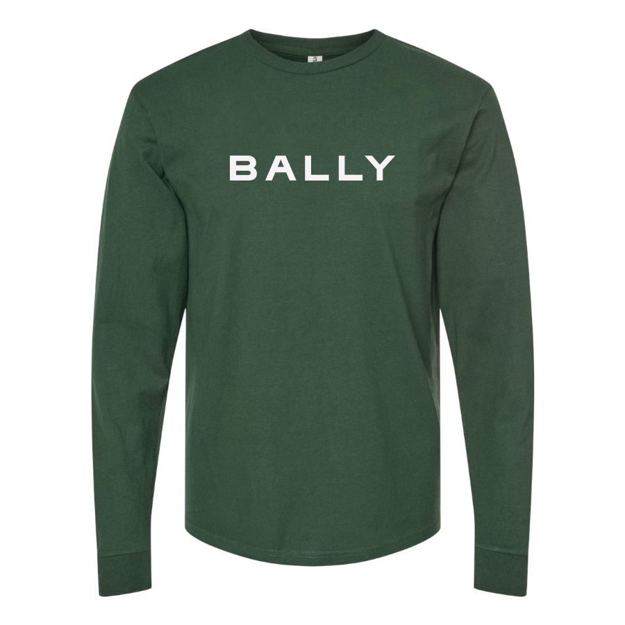 Men's Bally  Logo Cotton Long Sleeve T-Shirt