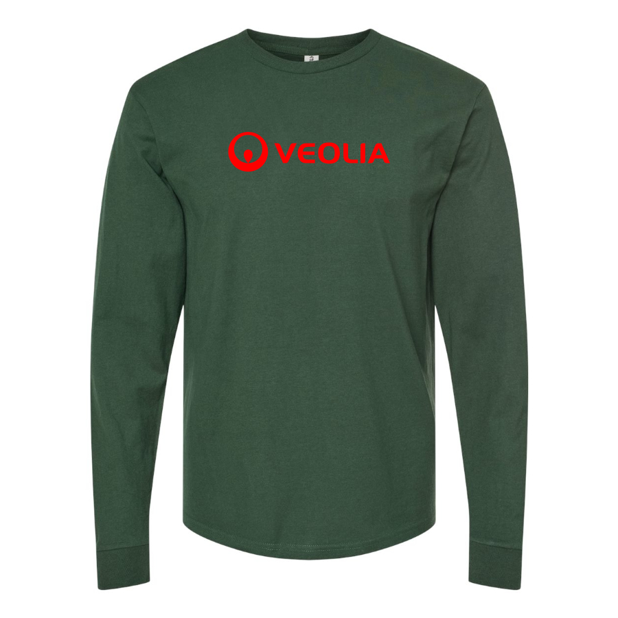 Men's Veolia Logo  Cotton Long Sleeve T-Shirt