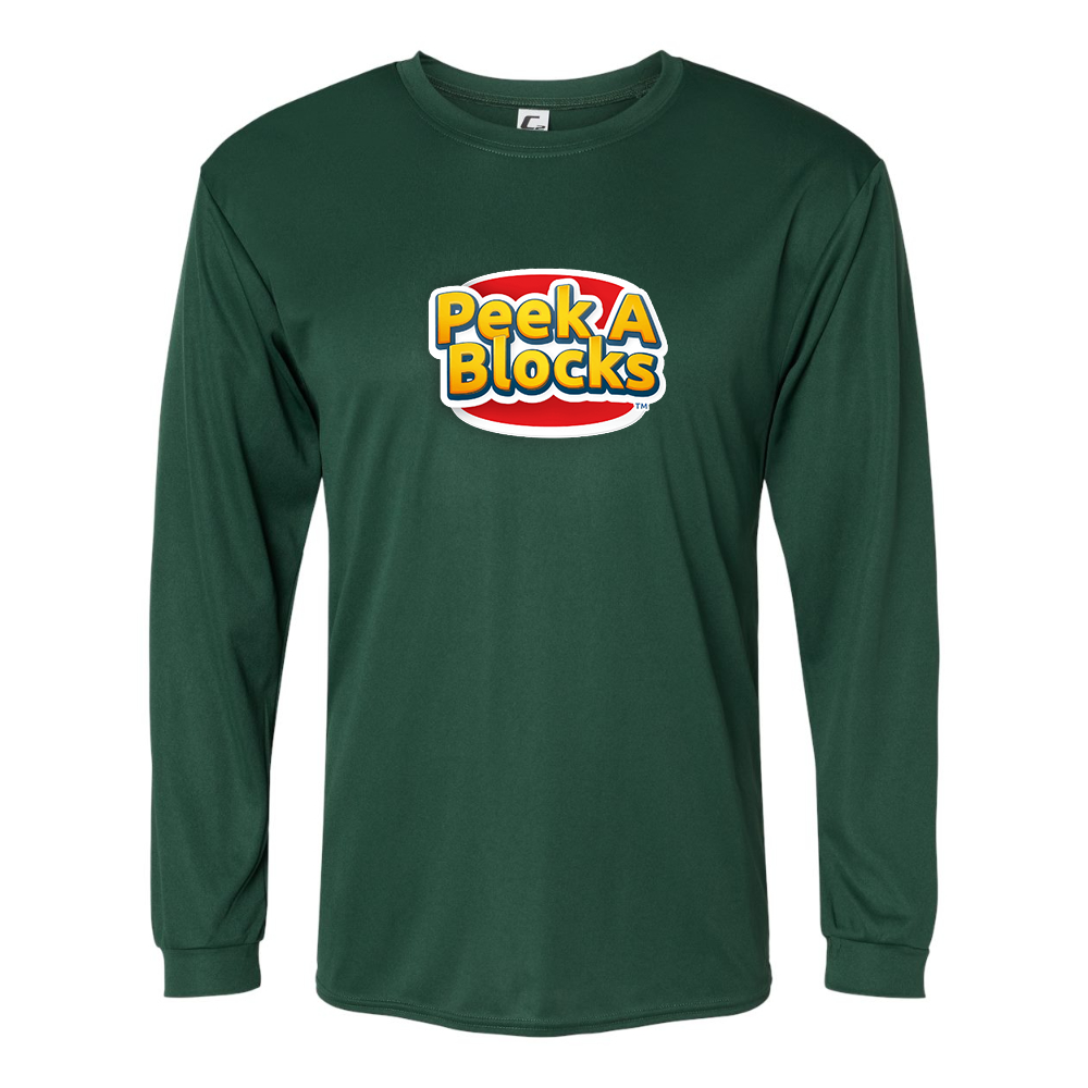 Men's Peek A Blocks  Performance Long Sleeve T-Shirt