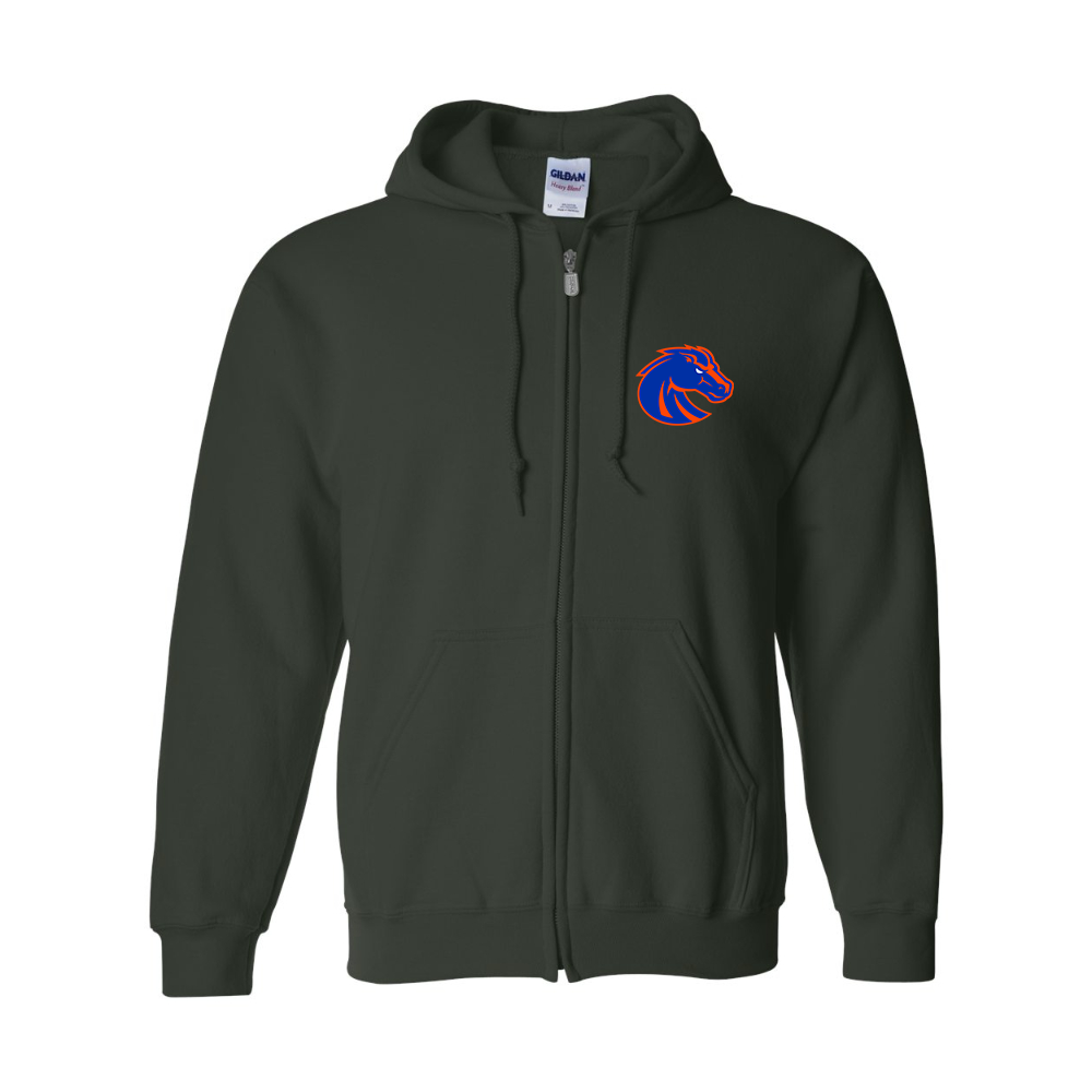 Men's Boise State Broncos   Gildan  Heavy Blend Full Zip Hooded Sweatshirt