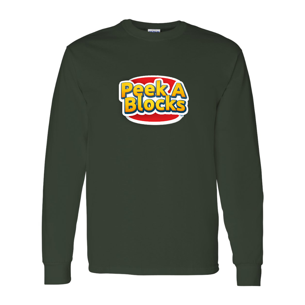 Men's Peek A Blocks Gildan Heavy Cotton Long Sleeve T-Shirt