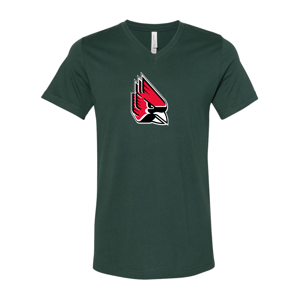 Ball State Cardinals BELLA  CANVAS - Jersey V-Neck T-Shirt
