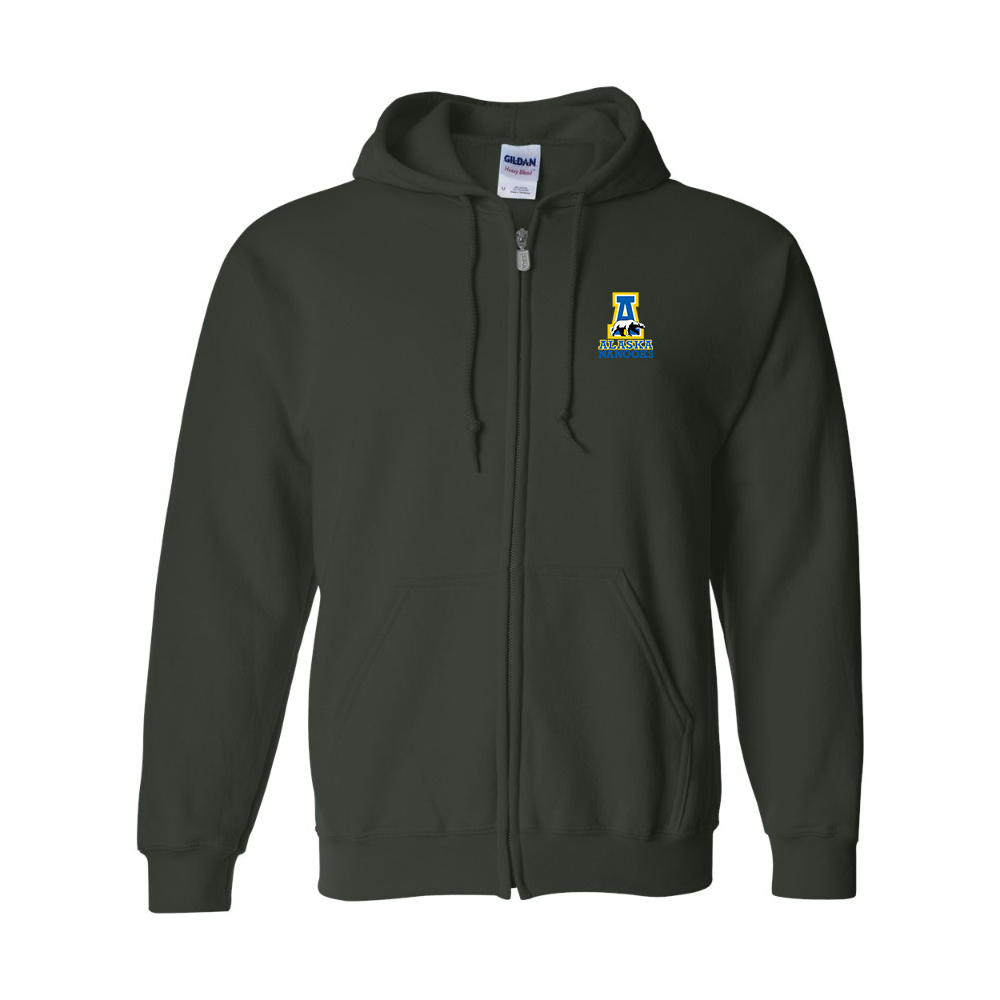 Men's Alaska Nanooks Gildan  Heavy Blend Full Zip Hooded Sweatshirt