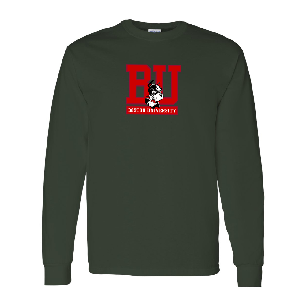 Men's Boston University Terriers Gildan Heavy Cotton Long Sleeve T-Shirt