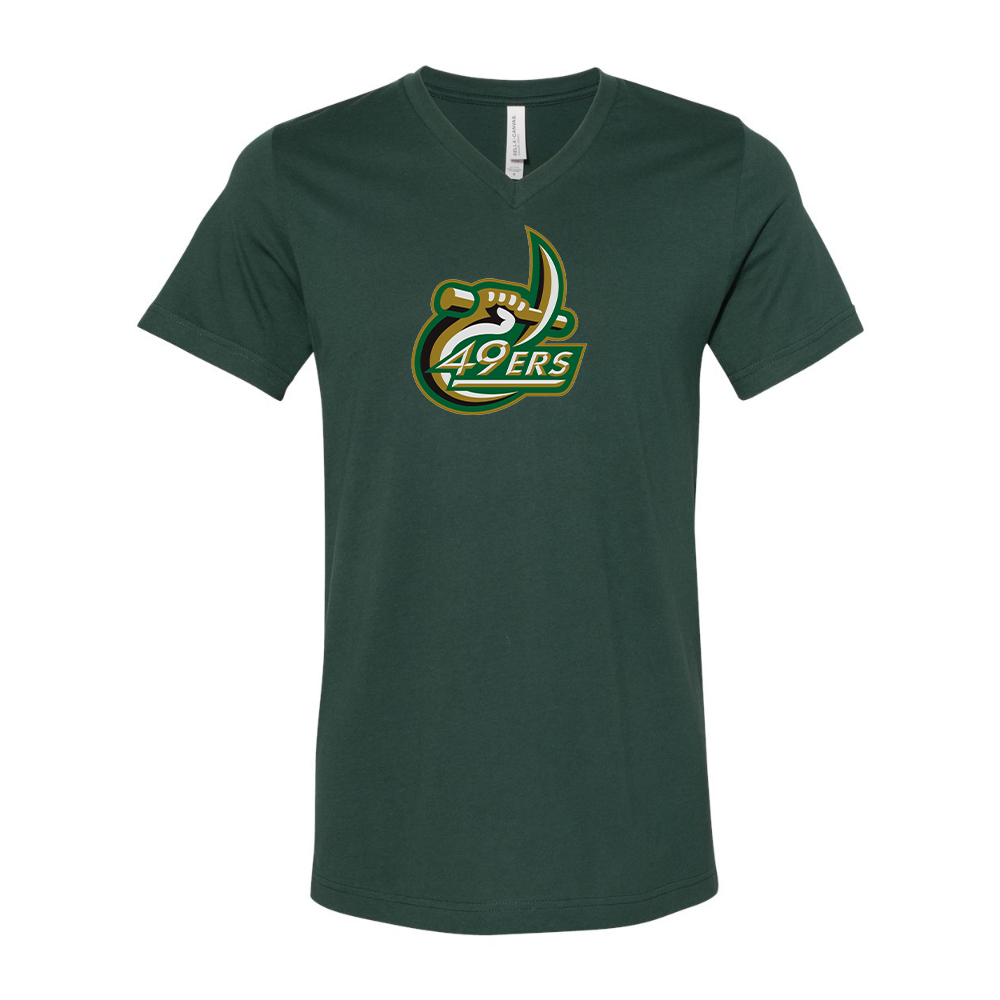 Charlotte 49ers BELLA  CANVAS - Jersey V-Neck T-Shirt