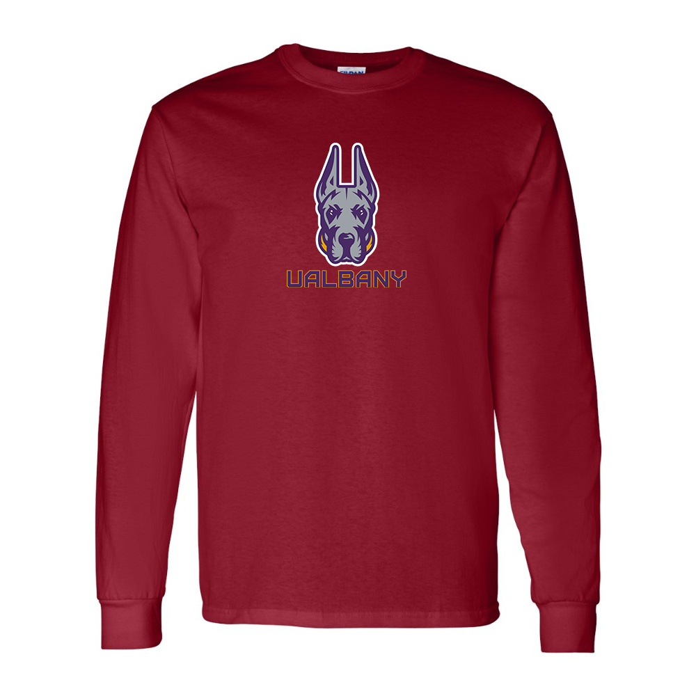 Men's Albany Great Danes Gildan Heavy Cotton Long Sleeve T-Shirt