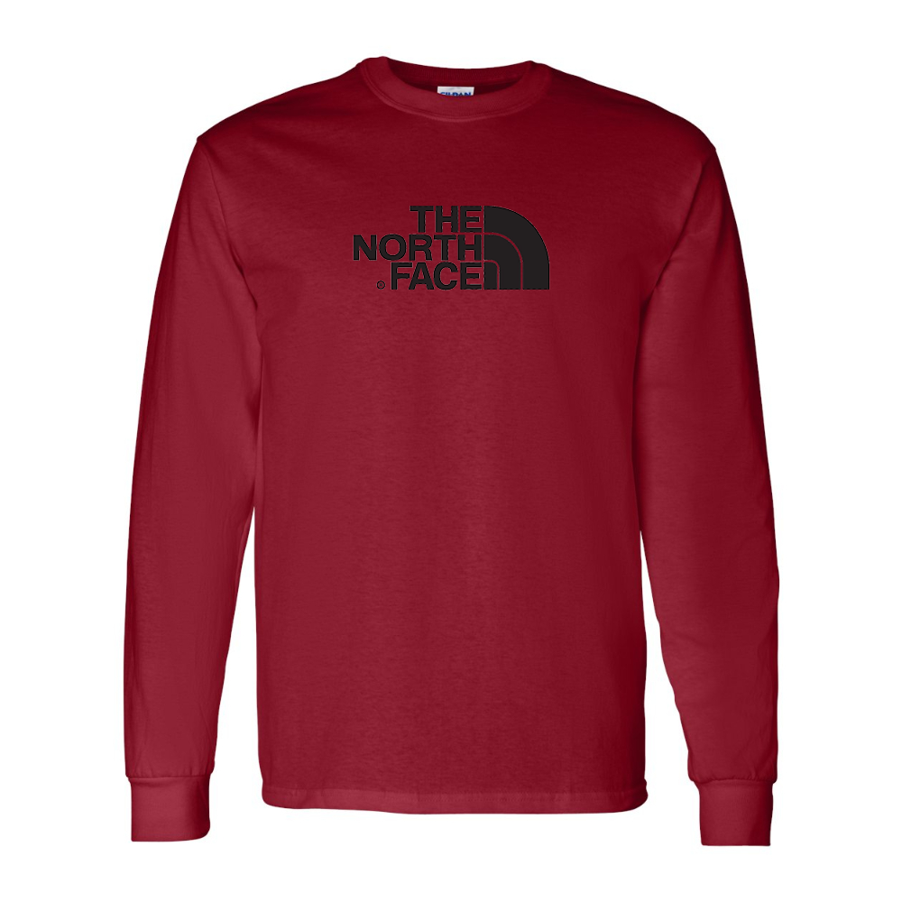 Men's  The North Face Black Gildan Heavy Cotton Long Sleeve T-Shirt