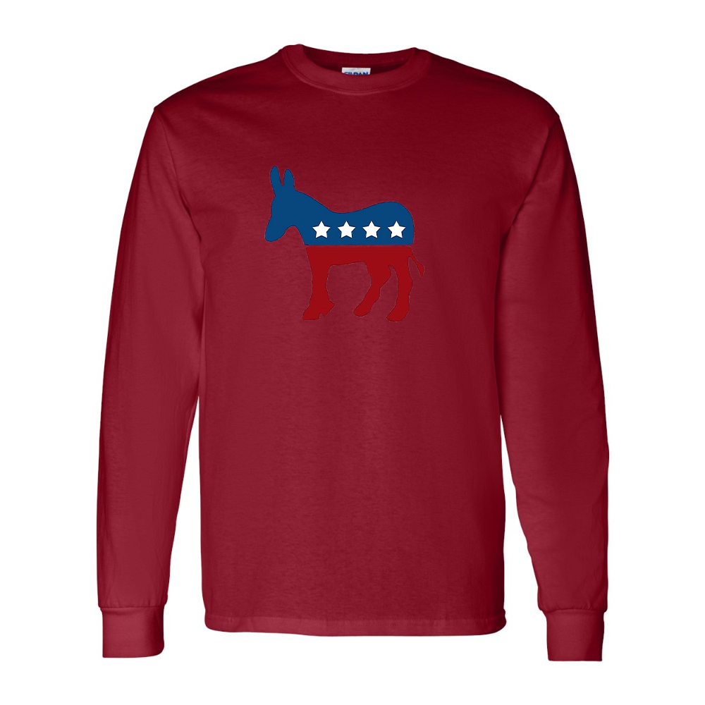 Men's Democrat Election Symbol Gildan Heavy Cotton Long Sleeve T-Shirt