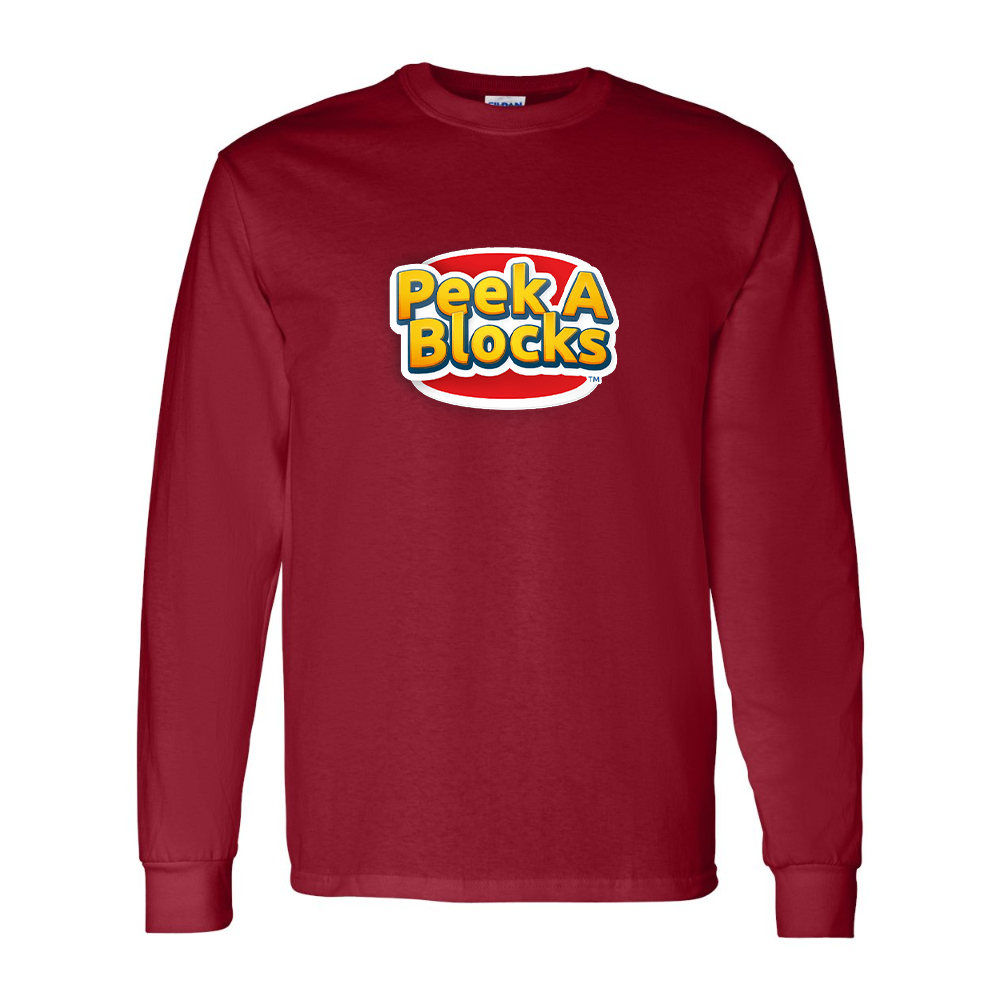 Men's Peek A Blocks Gildan Heavy Cotton Long Sleeve T-Shirt