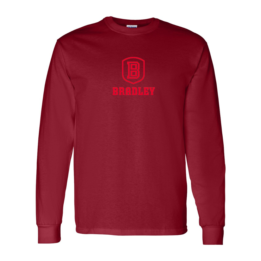 Men's Bradley Braves Gildan Heavy Cotton Long Sleeve T-Shirt