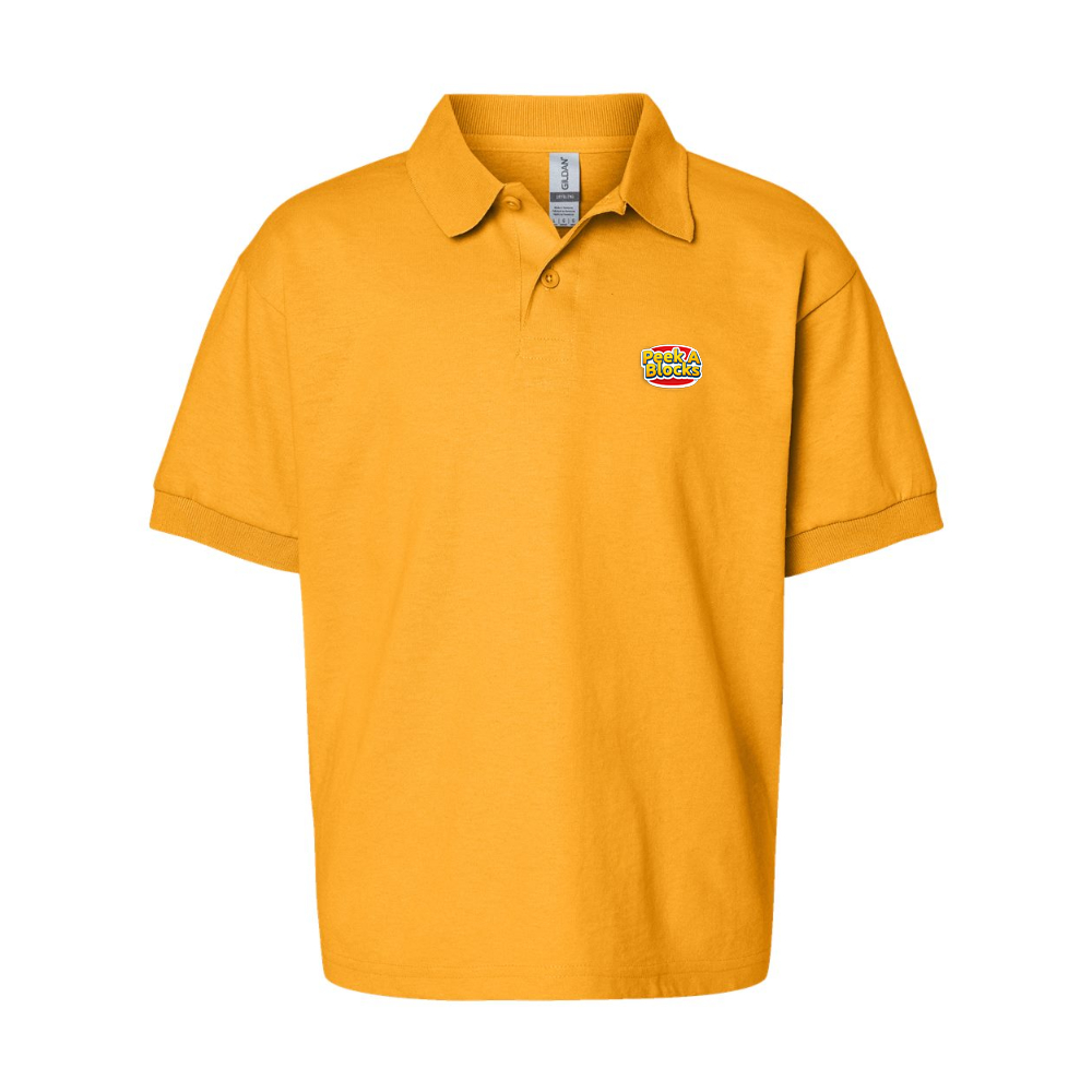 Youth Peek A Blocks Gildan Dry Blend Jersey Polo