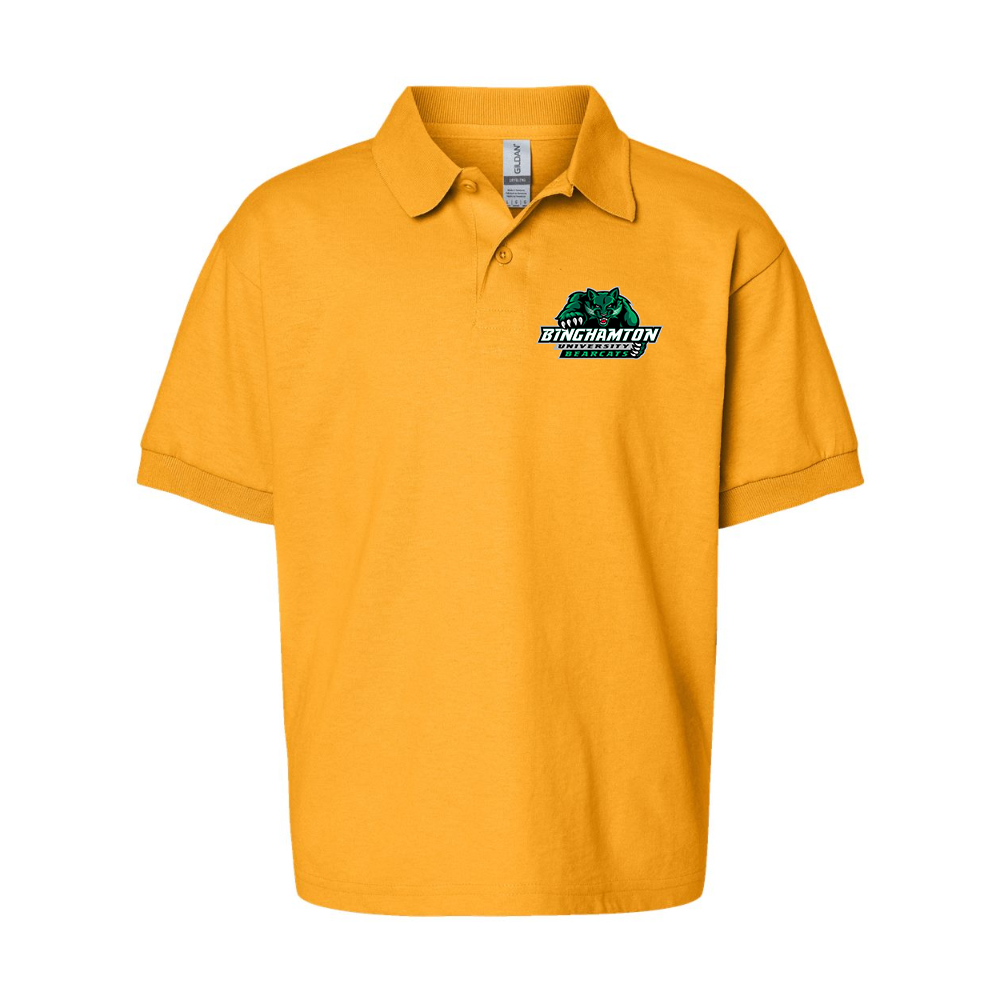 Youth Binghamton Bearcats  Gildan Dry Blend Jersey Polo