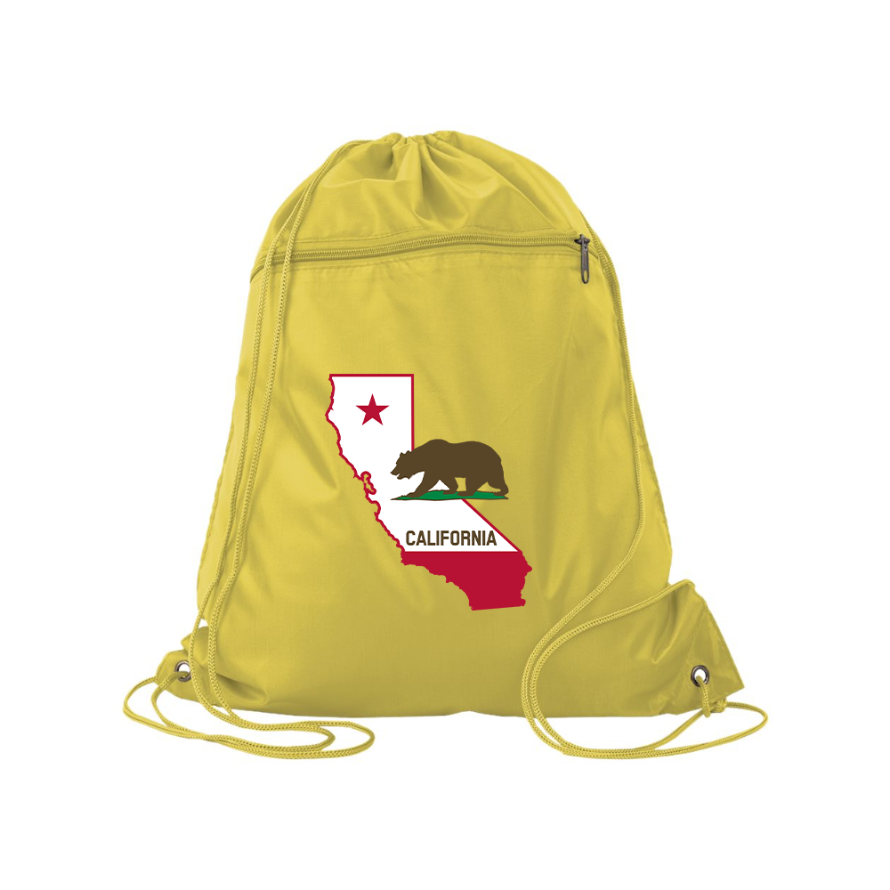 California Bear Map  Q-Tees - Polyester Cinchpack